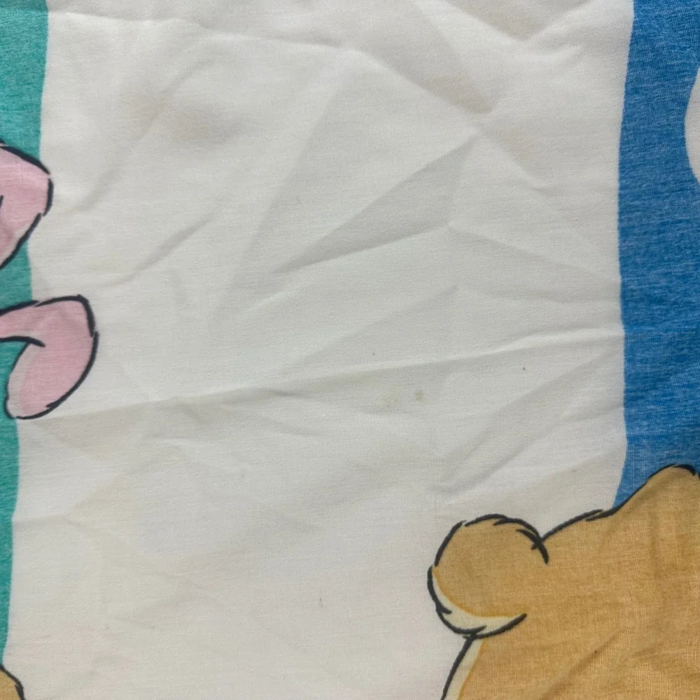 Disney Winnie‎ the Pooh Piglet 64x40 Twin Flat Bed Sheet Vintage Cotton